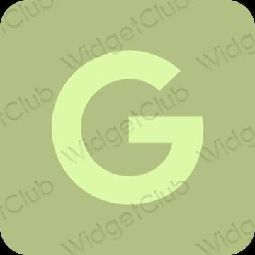 Estético amarelo Google ícones de aplicativos