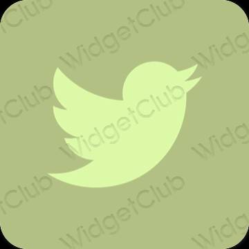 Estetisk gul Twitter app ikoner