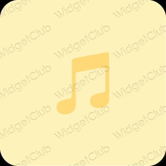 Ästhetisch gelb Music App-Symbole