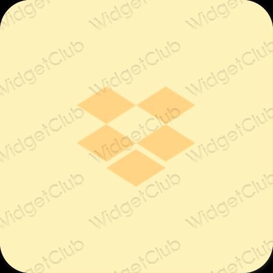 Estetinis geltona Dropbox programėlių piktogramos