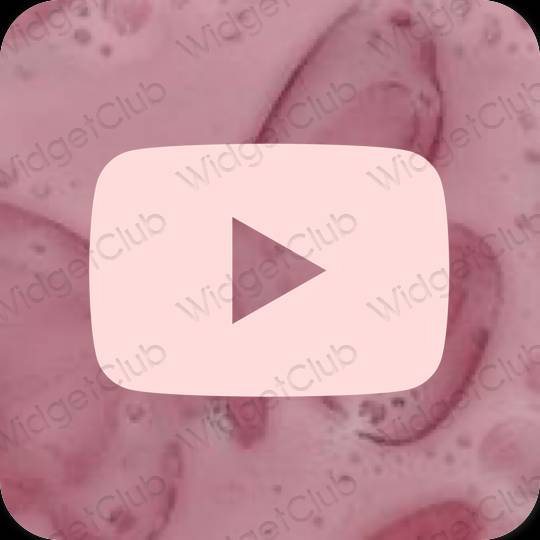 Estetisk pastell rosa Youtube app ikoner
