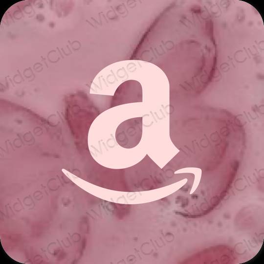 Estetinis rožinis Amazon programėlių piktogramos