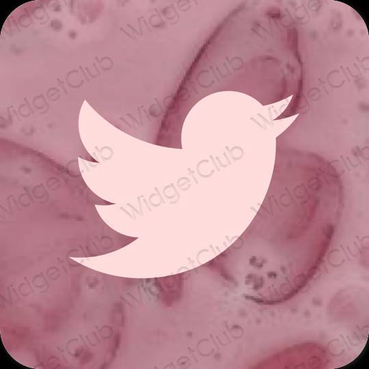 សោភ័ណ ពណ៌ផ្កាឈូក pastel Twitter រូបតំណាងកម្មវិធី