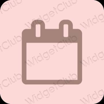 Estetik merah jambu pastel Calendar ikon aplikasi