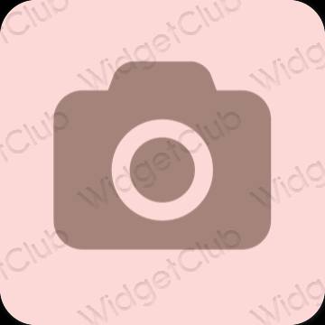 Естетски пастелно розе Camera иконе апликација