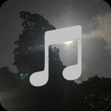 Estético cinzento LINE MUSIC ícones de aplicativos