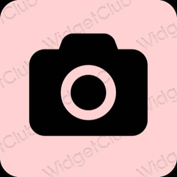 Esteettinen vaaleanpunainen Camera sovelluskuvakkeet