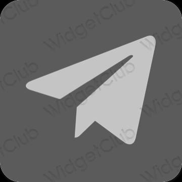 Ästhetisch grau Telegram App-Symbole