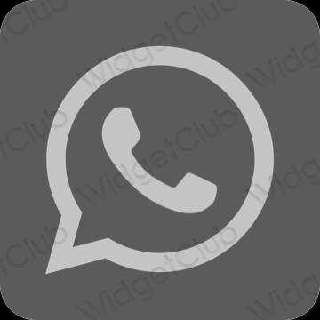 Естетичен сиво WhatsApp икони на приложения