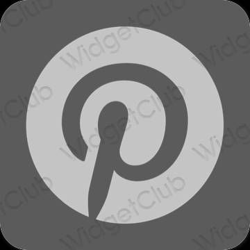 Естетичен сиво Pinterest икони на приложения
