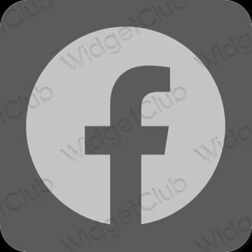 Ästhetisch grau Facebook App-Symbole