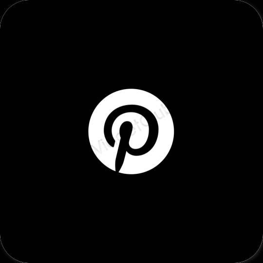 Estético Preto Pinterest ícones de aplicativos