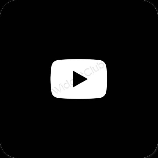 Aesthetic black Youtube app icons