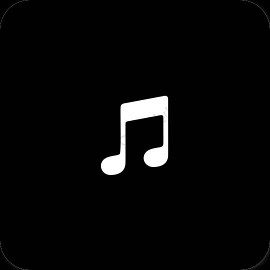 эстетический черный Apple Music значки приложений