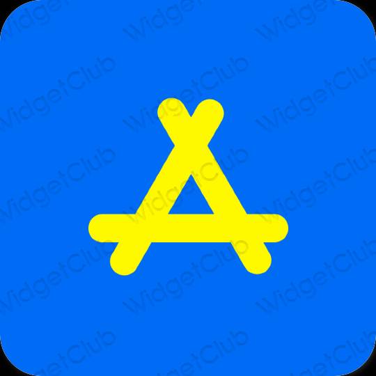 Естетичен неоново синьо AppStore икони на приложения