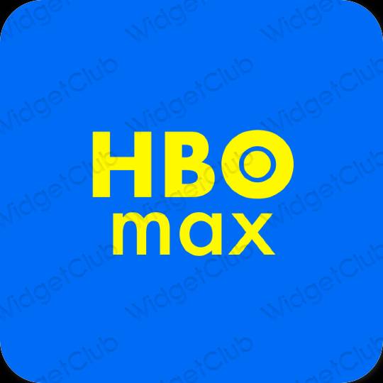 Aesthetic neon blue HBO MAX app icons