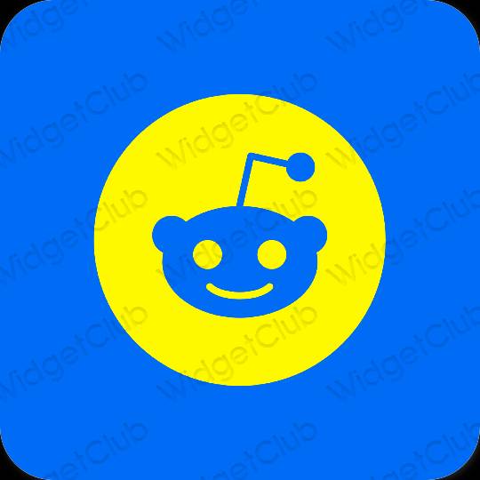 Estetyka niebieski Reddit ikony aplikacji