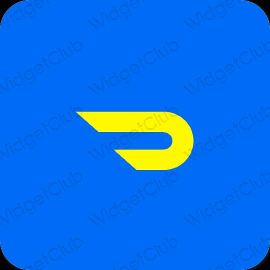 Estetisk neonblå Doordash app ikoner