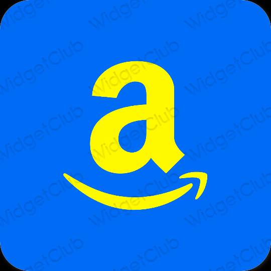 Estético azul neon Amazon ícones de aplicativos