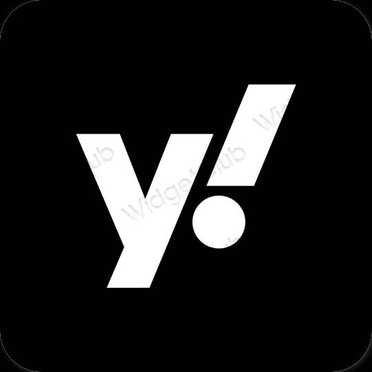 Aesthetic black Yahoo! app icons