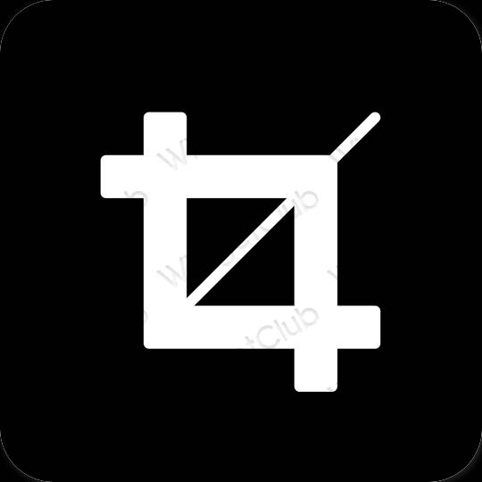 Aesthetic black CapCut app icons