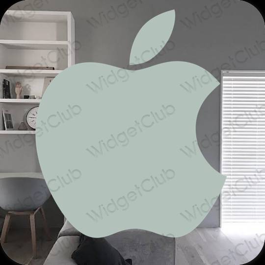 Esteetiline roheline Apple Store rakenduste ikoonid