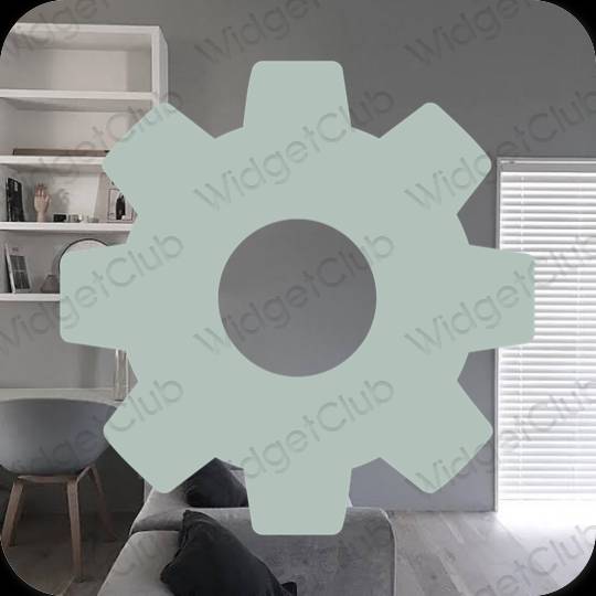 Estético verde Settings ícones de aplicativos