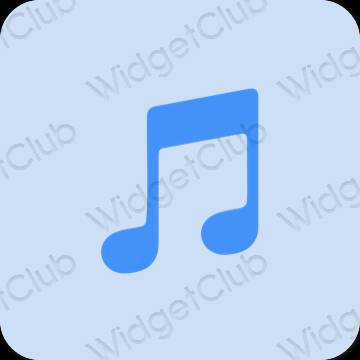 Stijlvol pastelblauw Apple Music app-pictogrammen