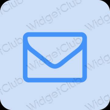 Esteetiline pastelne sinine Mail rakenduste ikoonid