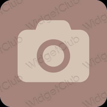 Estetisk brun Camera app ikoner