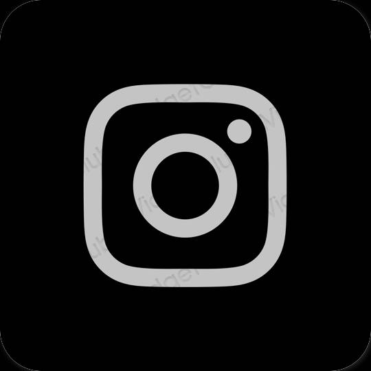 Æstetisk sort Instagram app ikoner