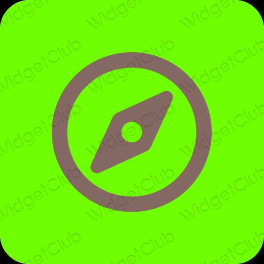 Estetski zelena Safari ikone aplikacija