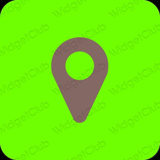 Estetické zelená Google Map ikony aplikácií