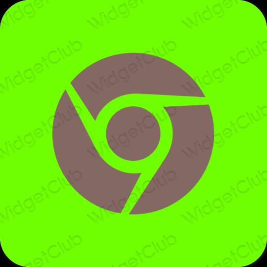 Estetski zelena Chrome ikone aplikacija