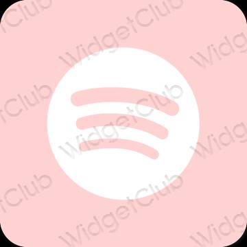 Estetik merah jambu Spotify ikon aplikasi