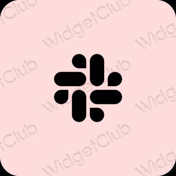 Estetico rosa pastello Slack icone dell'app