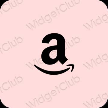 Esteetiline pastelne roosa Amazon rakenduste ikoonid