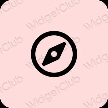 Естетски пастелно розе Safari иконе апликација