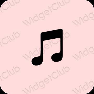 Esteettinen pastelli pinkki Apple Music sovelluskuvakkeet