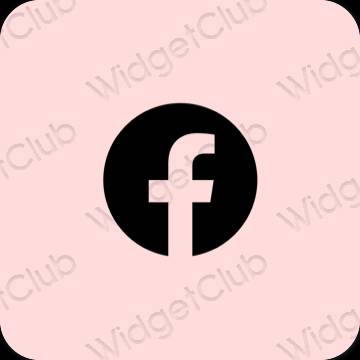 Estetické Ružová Facebook ikony aplikácií