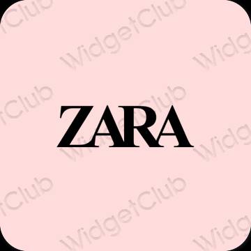 Estetické Ružová ZARA ikony aplikácií