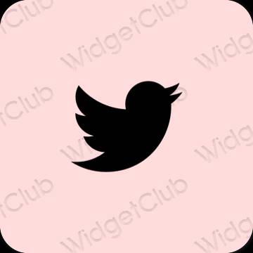 審美的 粉色的 Twitter 應用程序圖標