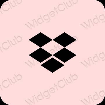 Estetický pastelově růžová Dropbox ikony aplikací