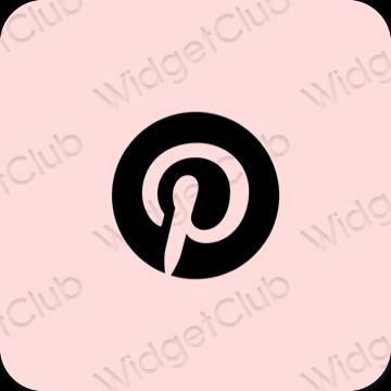 Estetik pastel pembe Pinterest uygulama simgeleri