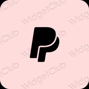 Esteettinen pastelli pinkki Paypal sovelluskuvakkeet