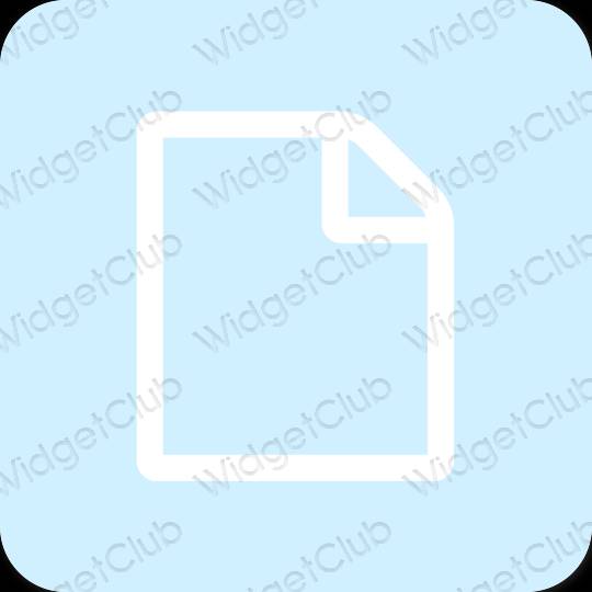 Æstetisk pastel blå Notes app ikoner