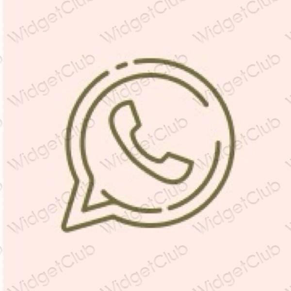 Estético beige Messenger iconos de aplicaciones