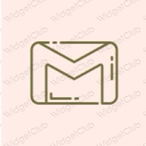 эстетический бежевый Mail значки приложений