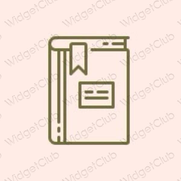 Stijlvol beige Books app-pictogrammen