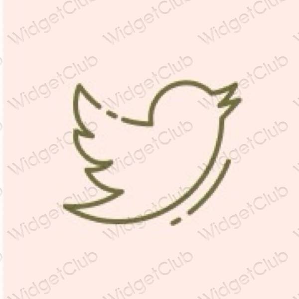 Estetico beige Twitter icone dell'app